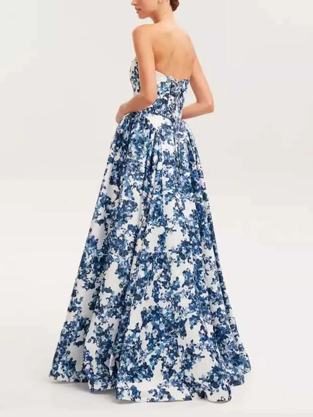 Strapless Maxi Dress with Straight Neckline