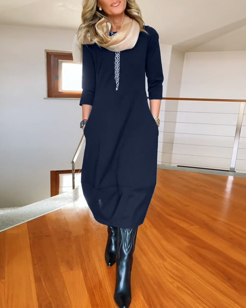 Women's Long Sleeve Maxi Dress | Lightweight Fabric with a Soft Drape for Formal Evenings | Size S-5XL, 5 Colors