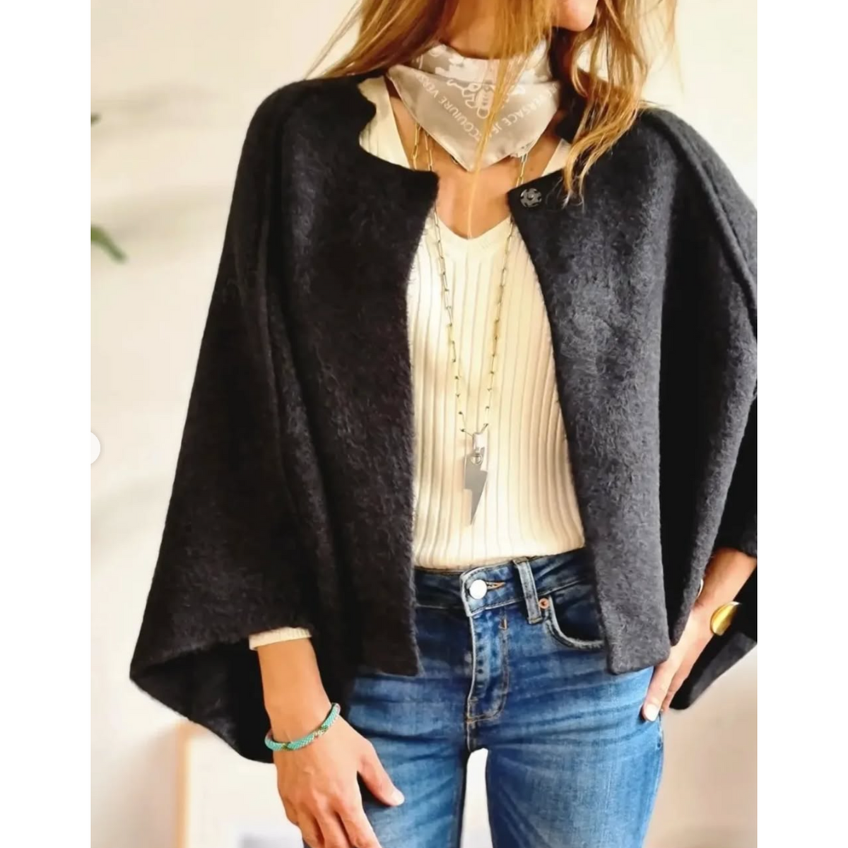 Women's Collarless Longline Coat | Clean Round Neckline, Long Sleeves, Warm Everyday Layer | Sizes S-5XL | 3 Colors