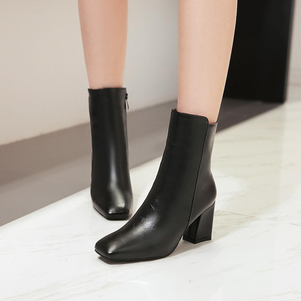 Women's Ankle Boots with Zip Closure | Size 3-8 | Red, White, Black