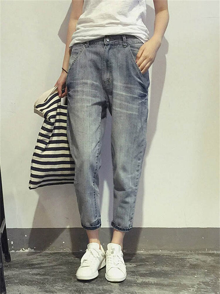 Women's Trousers with Cropped Length | Size L-5XL | Grey