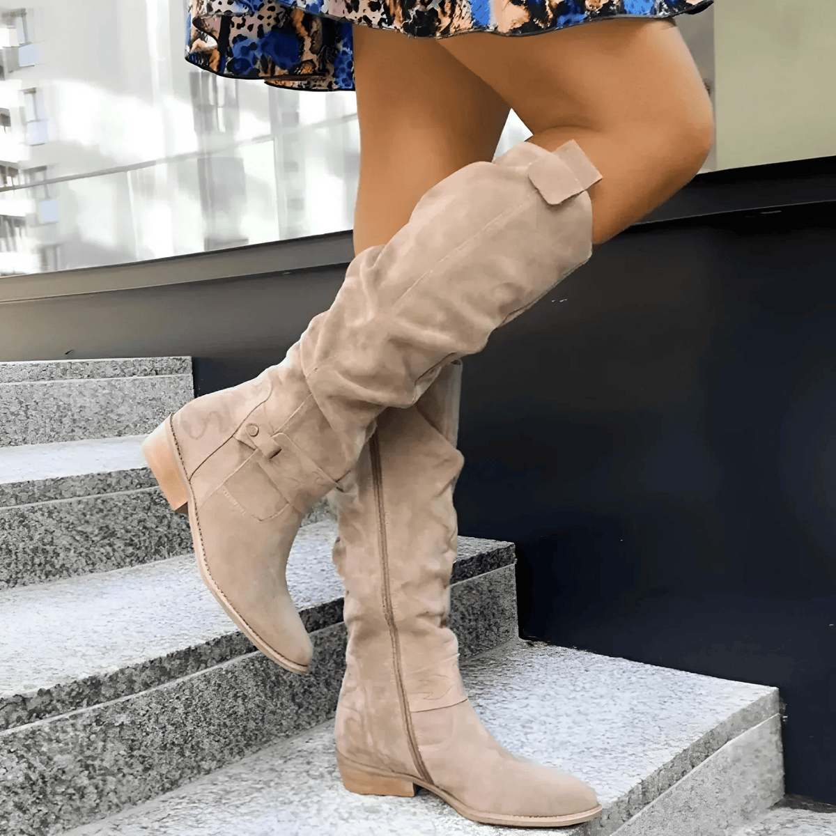 Women's Faux Suede Knee High Boots | Padded Footbed and Structured Sole, Matte Finish | Size 5-10.5, 5 Colors