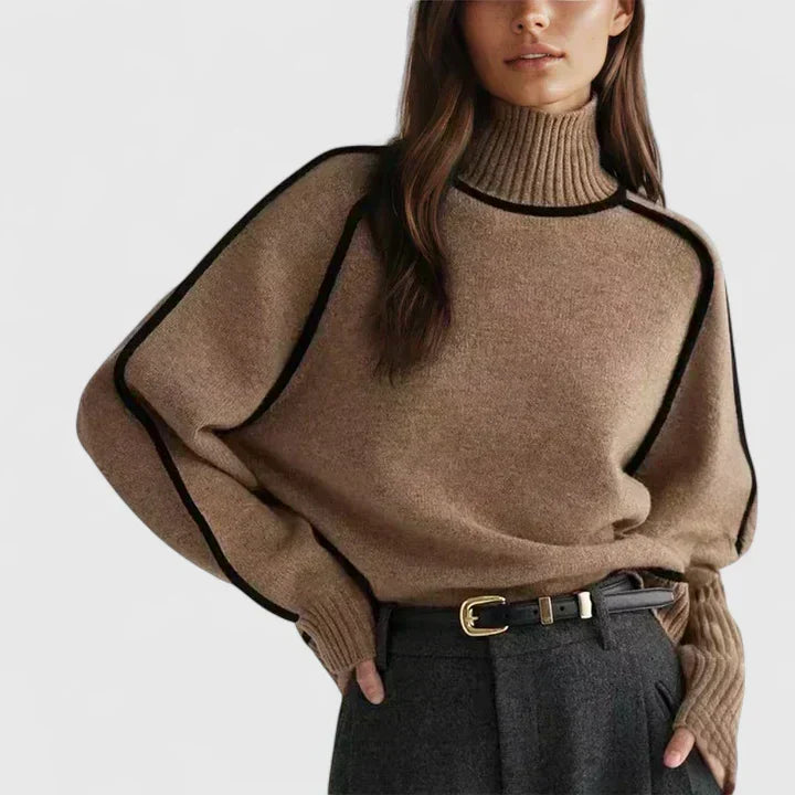 Women's Sweater with Fitted Cut | Size S-XL | Brown, Grey
