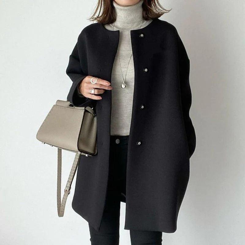 Women's Relaxed Fit Winter Coat with Pockets | Warm Hip-Length Outerwear for Easy Layering | Size XS-2XL