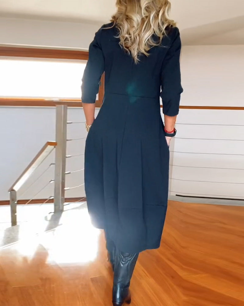 Women's Long Sleeve Maxi Dress | Lightweight Fabric with a Soft Drape for Formal Evenings | Size S-5XL, 5 Colors