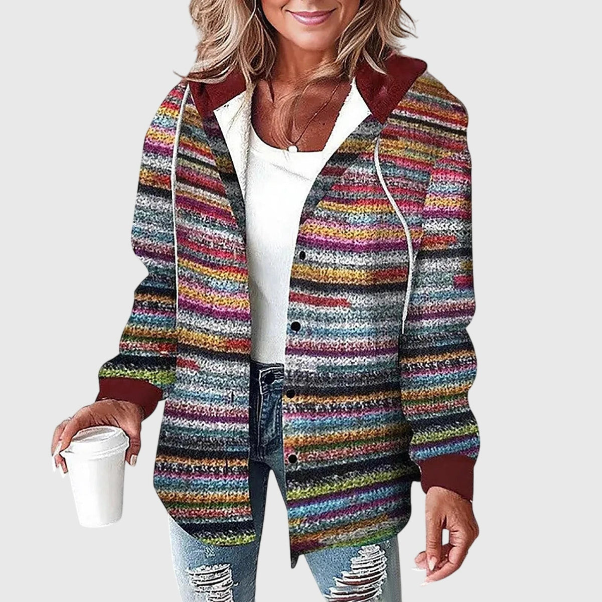 Women's Button Front Jacket with Relaxed Drape | Casual Layering Outerwear for Every Season | Size S-3XL