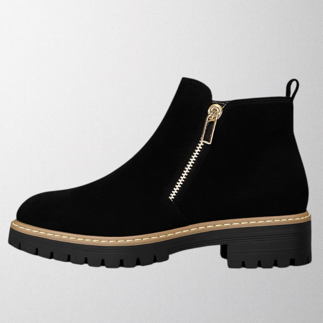Women's Round Toe Shoes with Side Zip | Supportive Sole for Long Days at Work or Standing | Size 5-10.5, 6 Colors