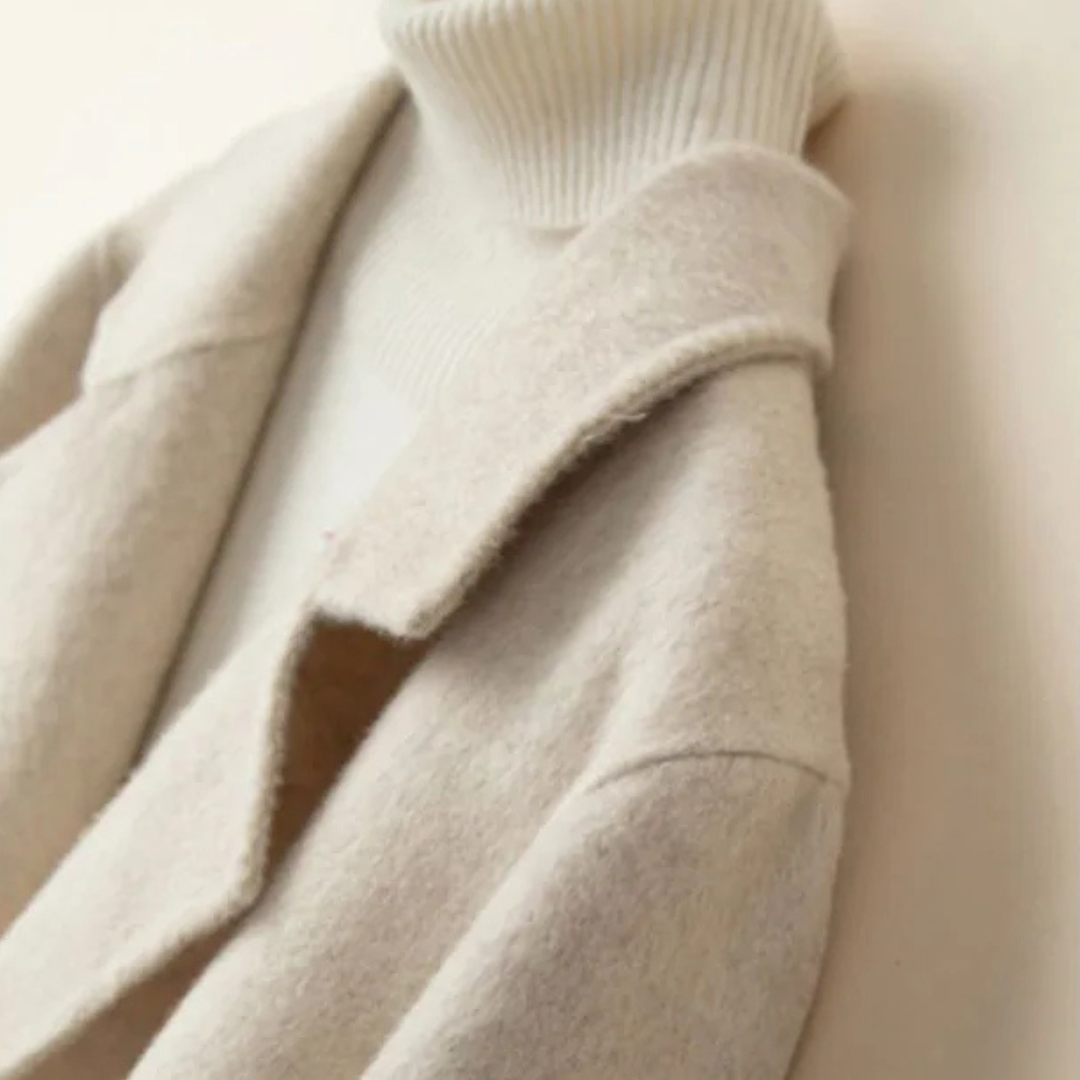 Womens Coat with Knit and Button Front | Cuffs | For Winter | Size M-3XL | Beige, Camel, Taupe