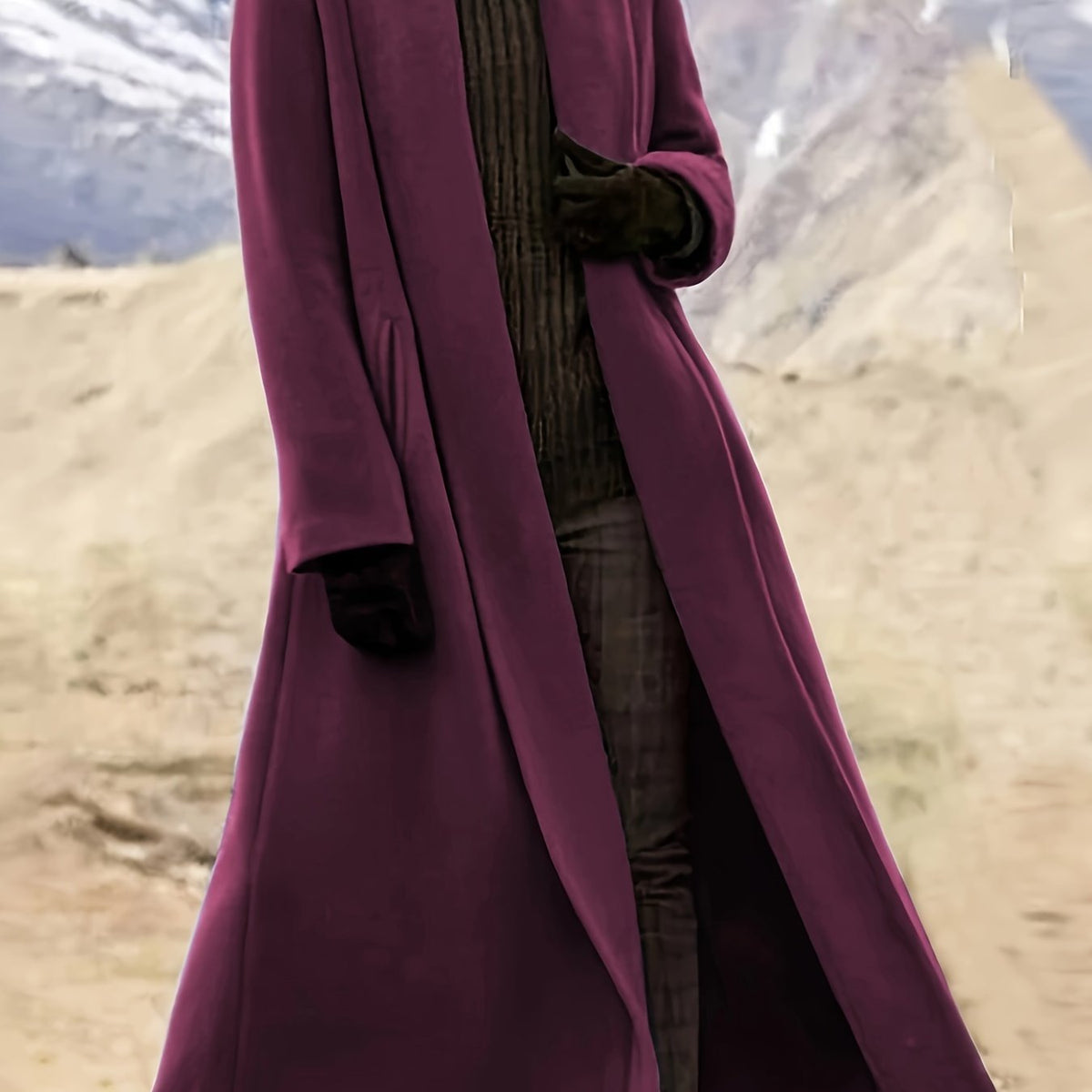Long Womens Coat with Knit and Longline Cut | For Winter | Size 2XL-XL