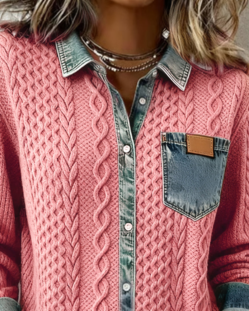 Women's Long Sleeve Shirt | Relaxed Everyday Top for Layering | Sizes S to 3XL | 4 Colors Including Khaki and Pink