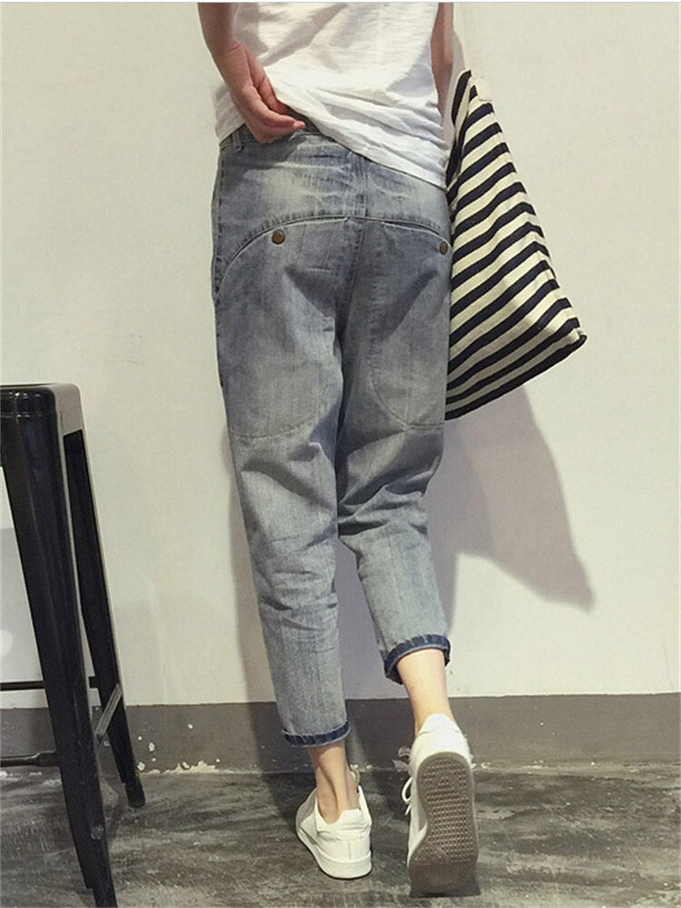 Women's Trousers with Cropped Length | Size L-5XL | Grey