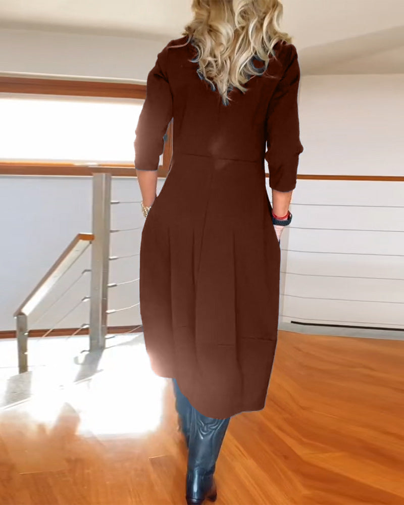 Women's Long Sleeve Maxi Dress | Lightweight Fabric with a Soft Drape for Formal Evenings | Size S-5XL, 5 Colors