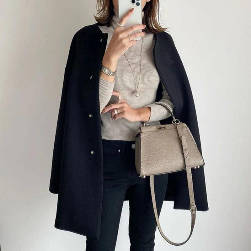 Women's Relaxed Fit Winter Coat with Pockets | Warm Hip-Length Outerwear for Easy Layering | Size XS-2XL