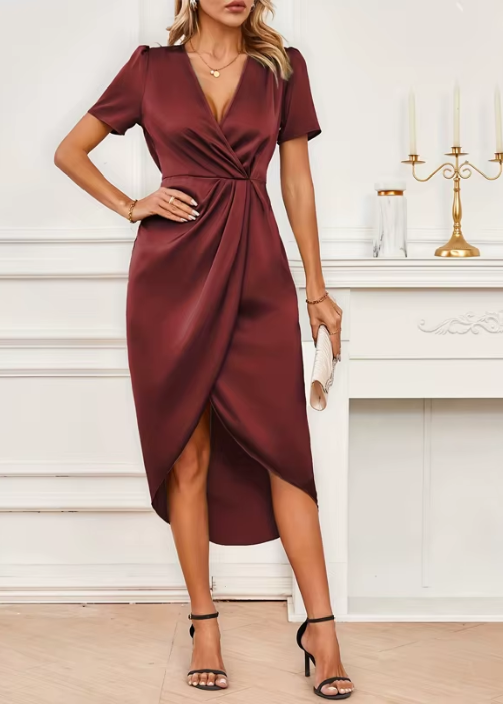 Elegant Midi Dress with Streamlined Silhouette
