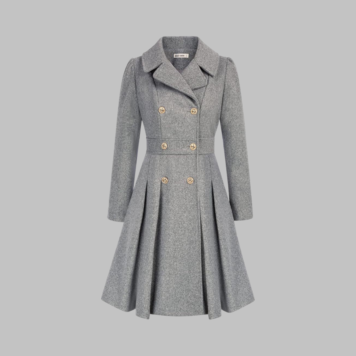 Women's Double-Breasted Winter Coat with Long Sleeves | Classic Ladies Overcoat with Button Front | Size S-2XL