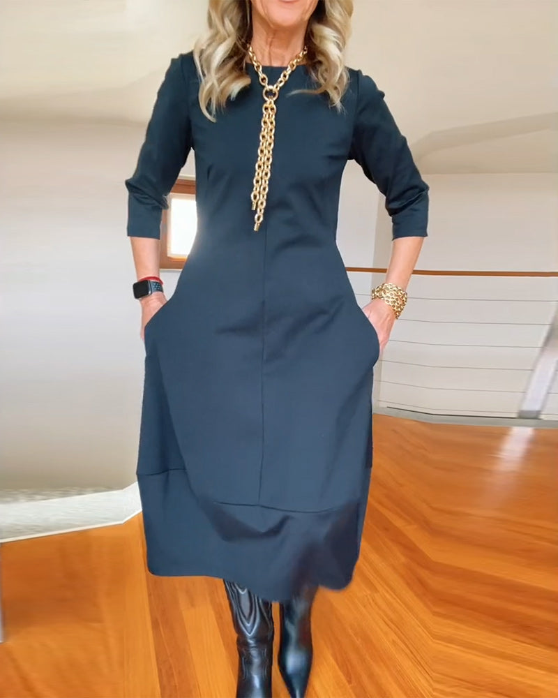 Women's Long Sleeve Maxi Dress | Lightweight Fabric with a Soft Drape for Formal Evenings | Size S-5XL, 5 Colors