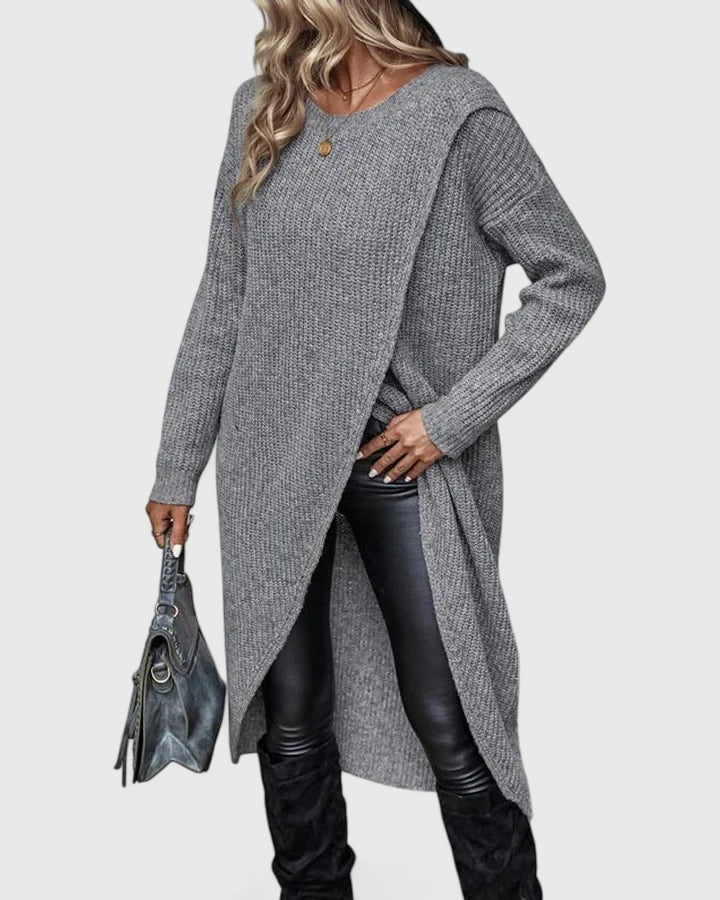 Women's Long Sleeve Sweater Dress with Straight Cut | Soft Relaxed Fit for the Office and Casual Outings | Size S-XL