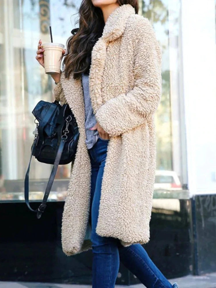 Women's Fleece Jacket | For Winter | Size S-3XL | Apricot, Black, Dark Grey, Army Green, Chocolate, Camel