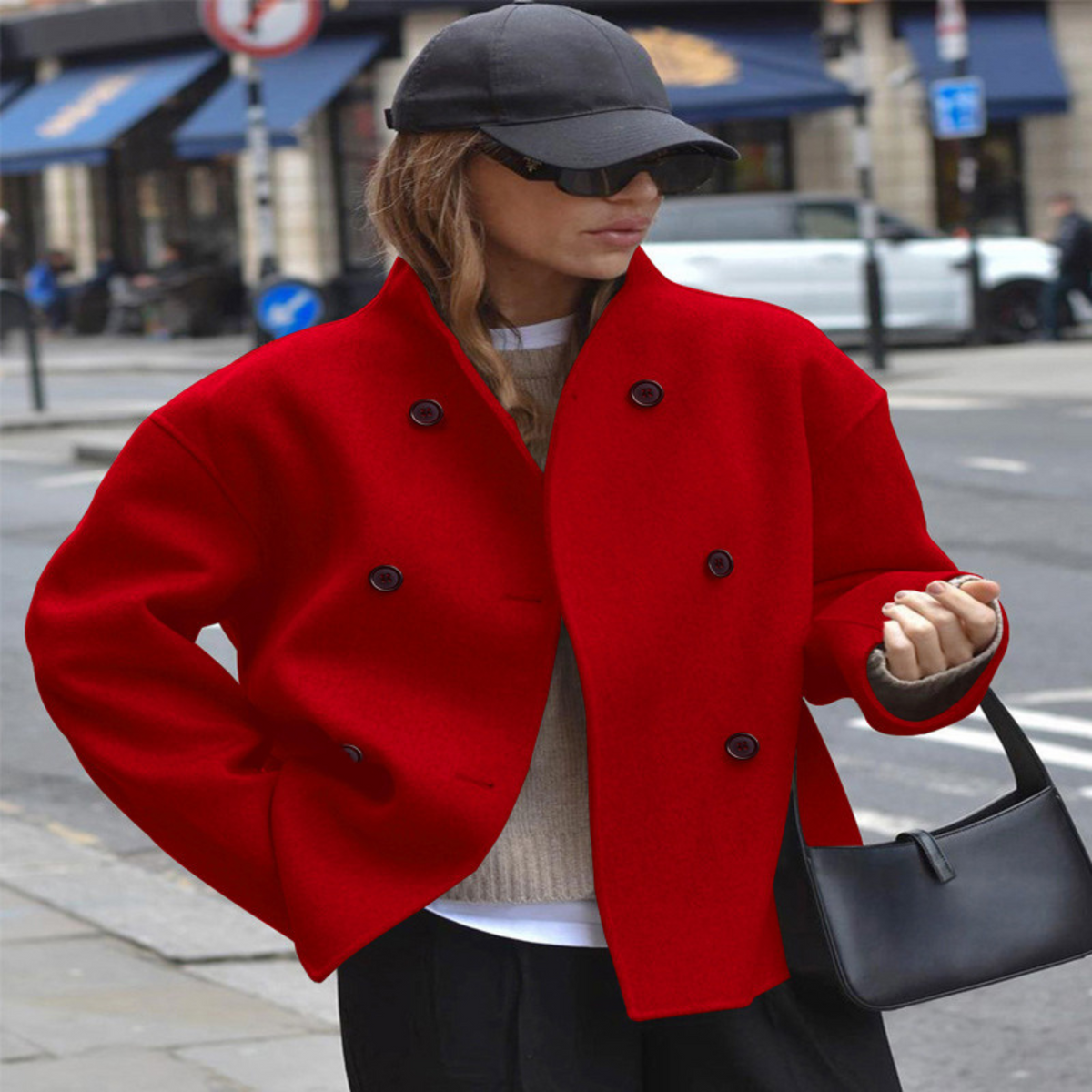 Women's Stand Collar Winter Coat with Long Sleeves | Warm Classic Overcoat for Chilly Days | Size S-2XL
