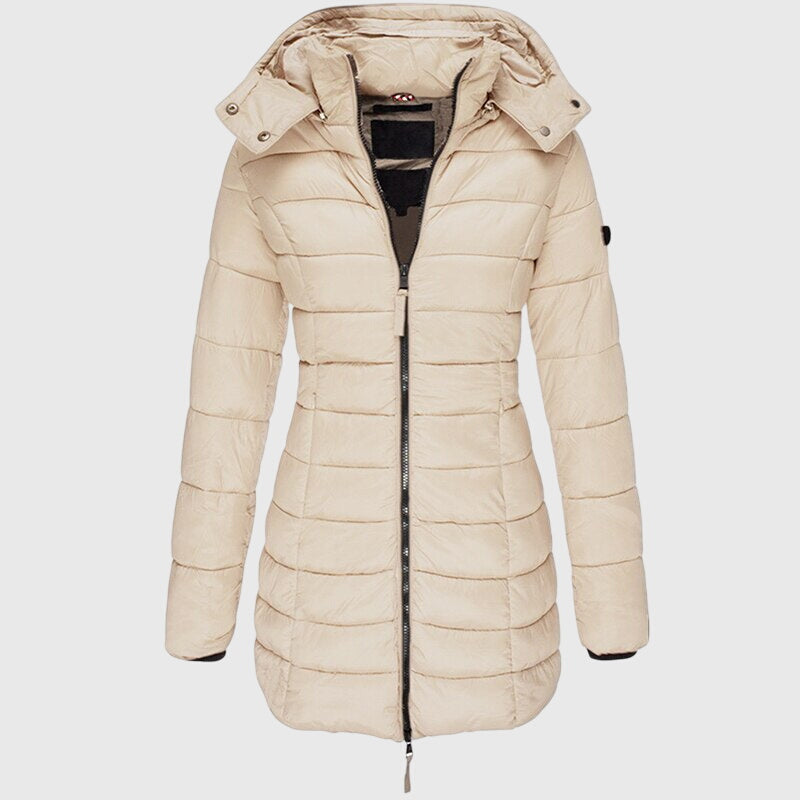 Women's Down Jacket with Hood and Zip Closure | For Winter | Size S-3XL | Blue, Green, Black, Ivory, Yellow, Red