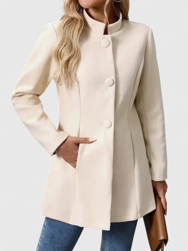 Women's Jacket with Button Front and Pockets | Side Pockets | Size S-XL | Cream, Black, Camel