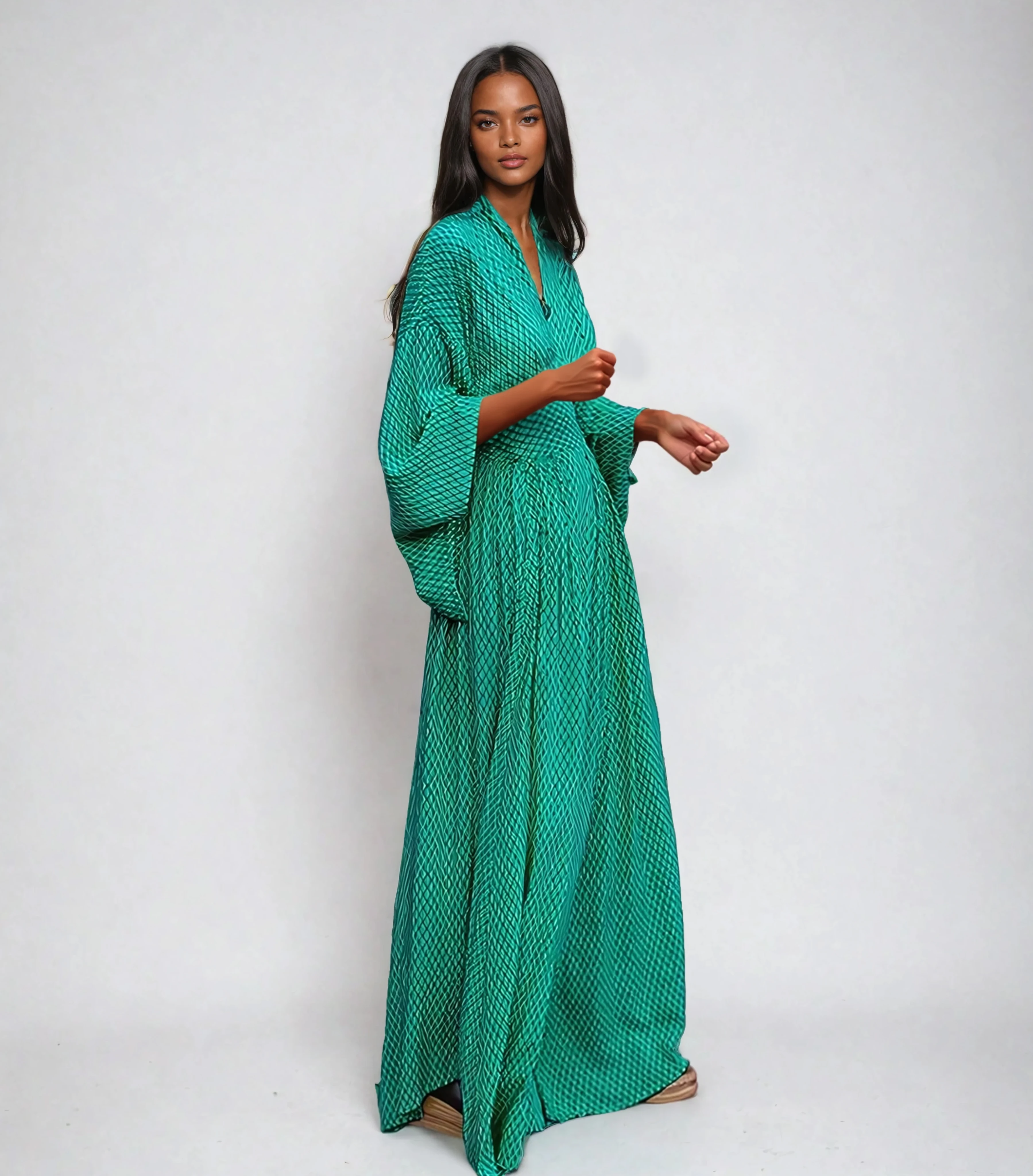 Printed Maxi Dress with Flowing Silhouette