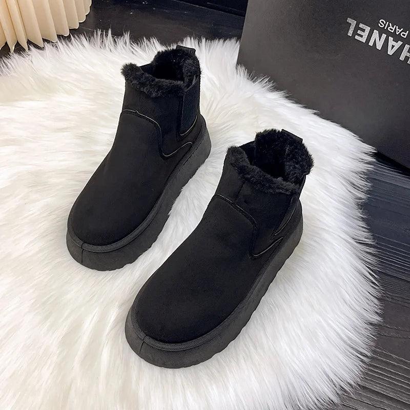 Women's Chelsea Boots with Warm Lining | Round Toe, Ankle Height and Platform Sole | Sizes 5.5-9.5, 3 Colors