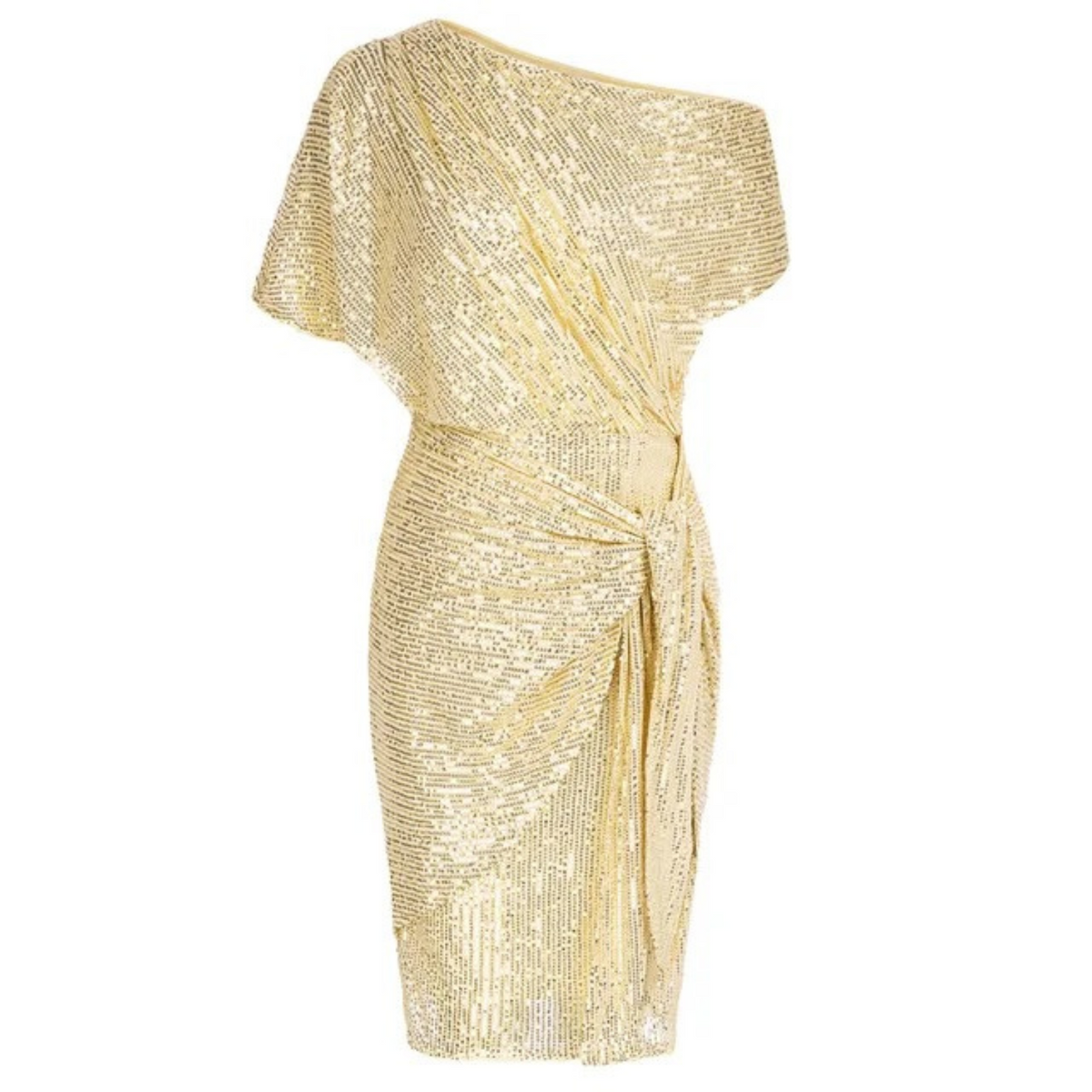 Women's Asymmetric Sequin Wrap Mini Dress | Draped Side Detail for Evening Events | Sizes S to 3XL, 7 Colors