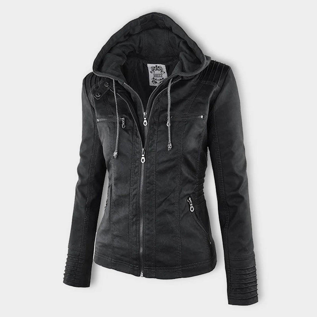 Women's Slim Fit Hooded Jacket with Full Zip Closure | Multi-Pocket Utility Style, Detailed Stitching | Size S-3XL