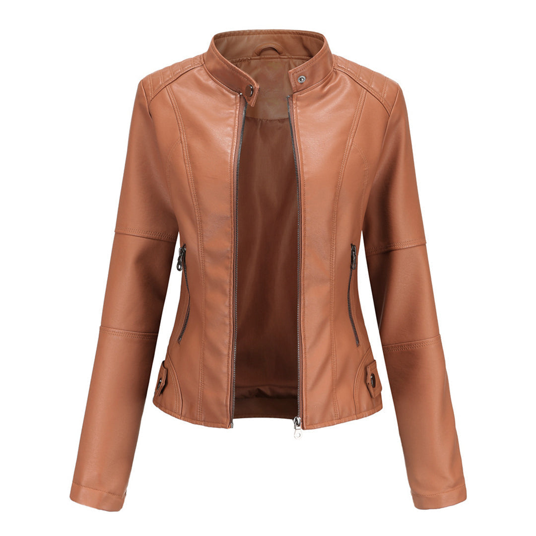 Women's Asymmetric Zip Jacket | Structured Tailored Fit, Metallic Hardware, Zip Pockets | Sizes S-3XL