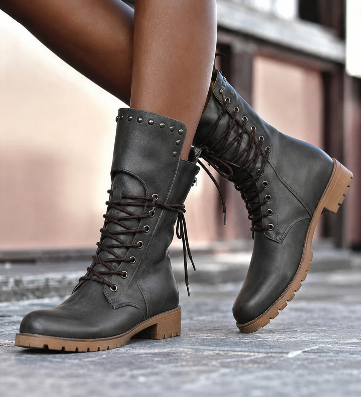 Women's Soft Leather Boots with Calf Height Shaft | Padded Insole for Long Days on Your Feet | Size 5-9, 3 Colors