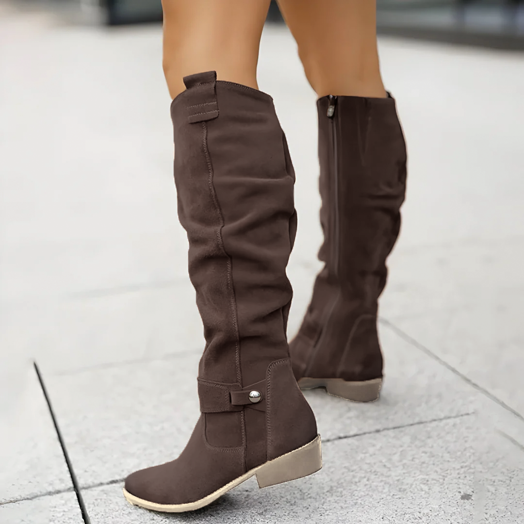 Women's Sweater with Suede and Embroidery | Size 4-11 | Brown, Mustard, Dark Brown, Beige, Black, Green