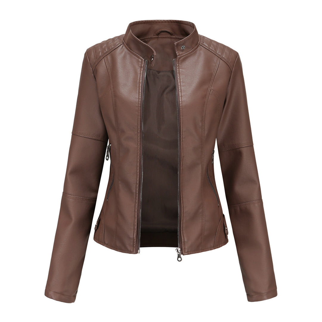 Women's Asymmetric Zip Jacket | Structured Tailored Fit, Metallic Hardware, Zip Pockets | Sizes S-3XL