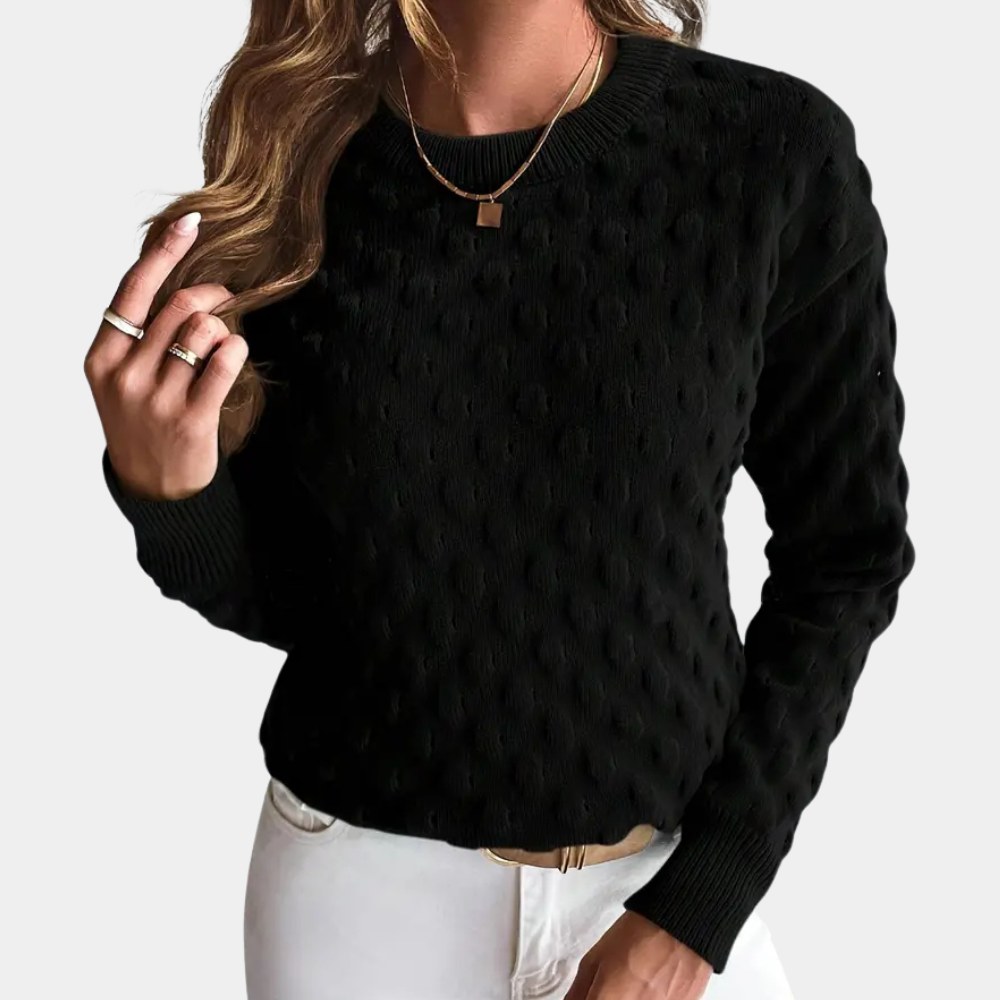 Women's Cashmere Cable Knit Sweater with Crew Neck | Long Sleeve Pullover with Ribbed Cuffs and Hem | Size S-2XL
