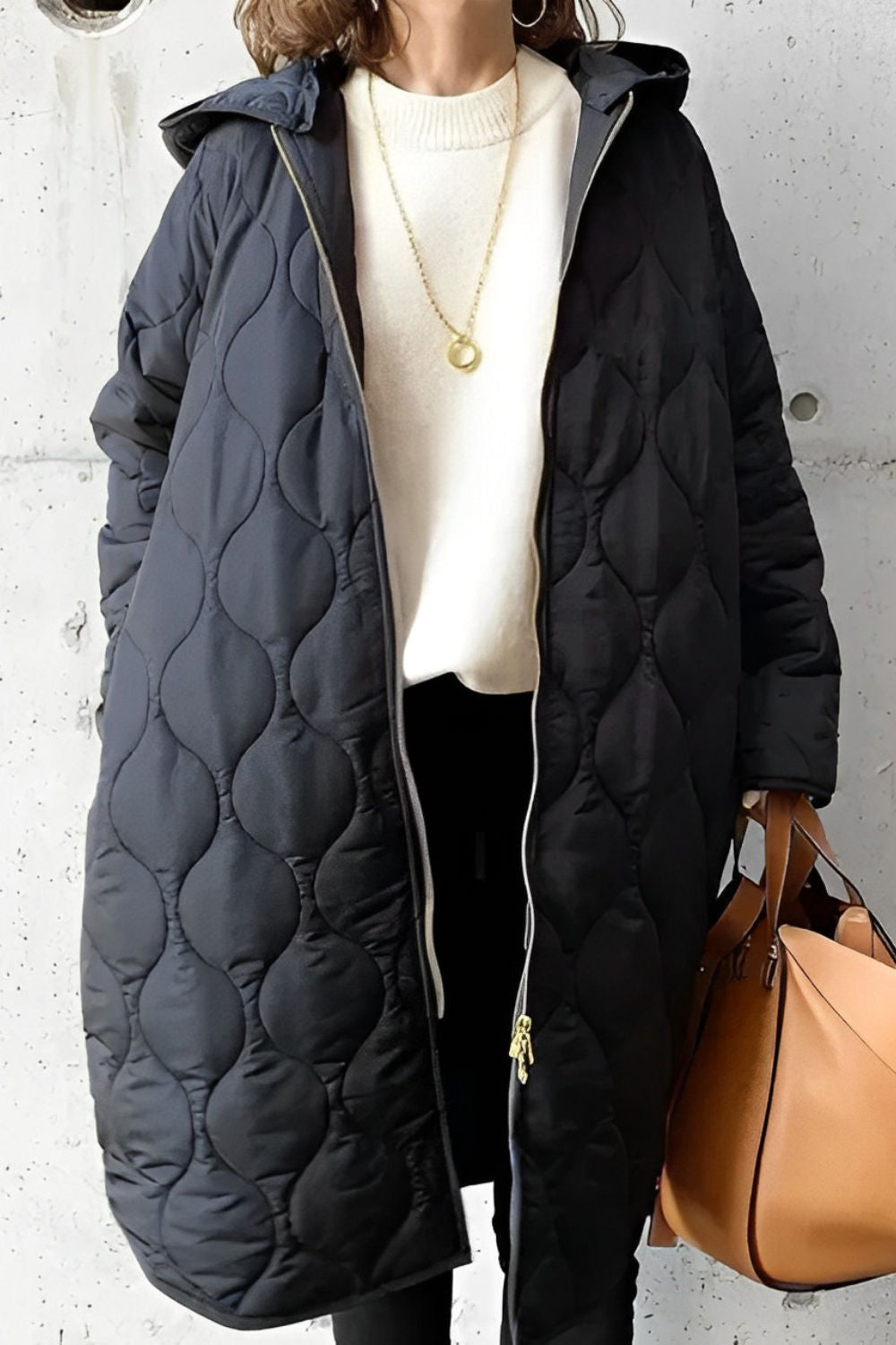 Women's Turtleneck Sweater with Hood and Zip Closure | Pockets, Thermal Lining, Side Pockets