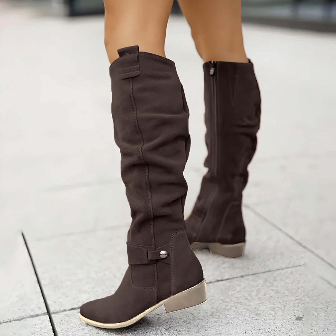 Women's Sweater with Suede and Embroidery | Size 4-11 | Brown, Mustard, Dark Brown, Beige, Black, Green