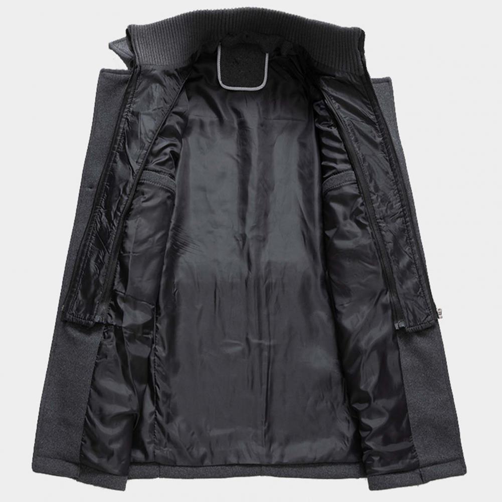 Men's Men's Coat with Zip Closure and Pockets | For Winter | Size M-5XL | Black, Brown, Grey