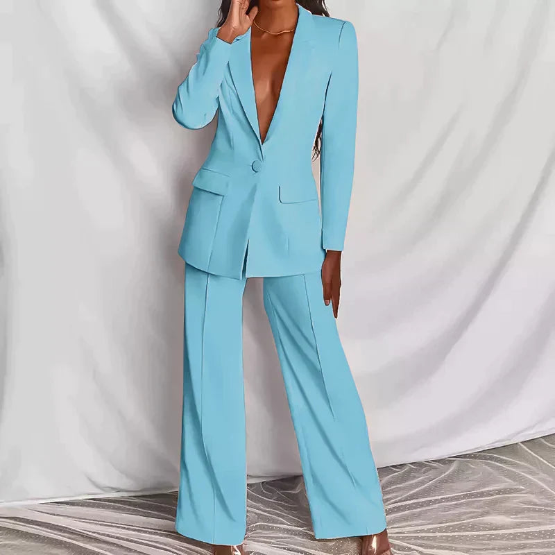 Women's Blazer | Size XS-3XL | Black, White, Light Blue