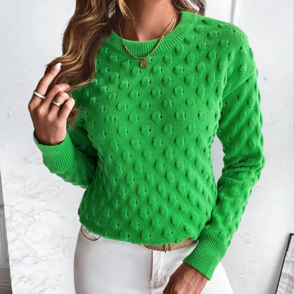 Women's Cashmere Cable Knit Sweater with Crew Neck | Long Sleeve Pullover with Ribbed Cuffs and Hem | Size S-2XL