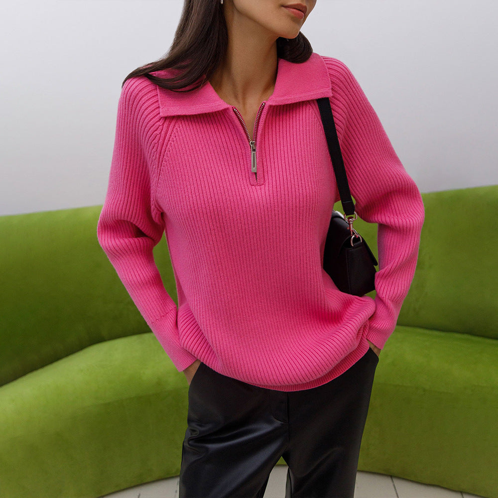 Women's Soft Knit Sweater | Relaxed Long Sleeve Pullover for Layering | Sizes S to L | 4 Colors Including Beige