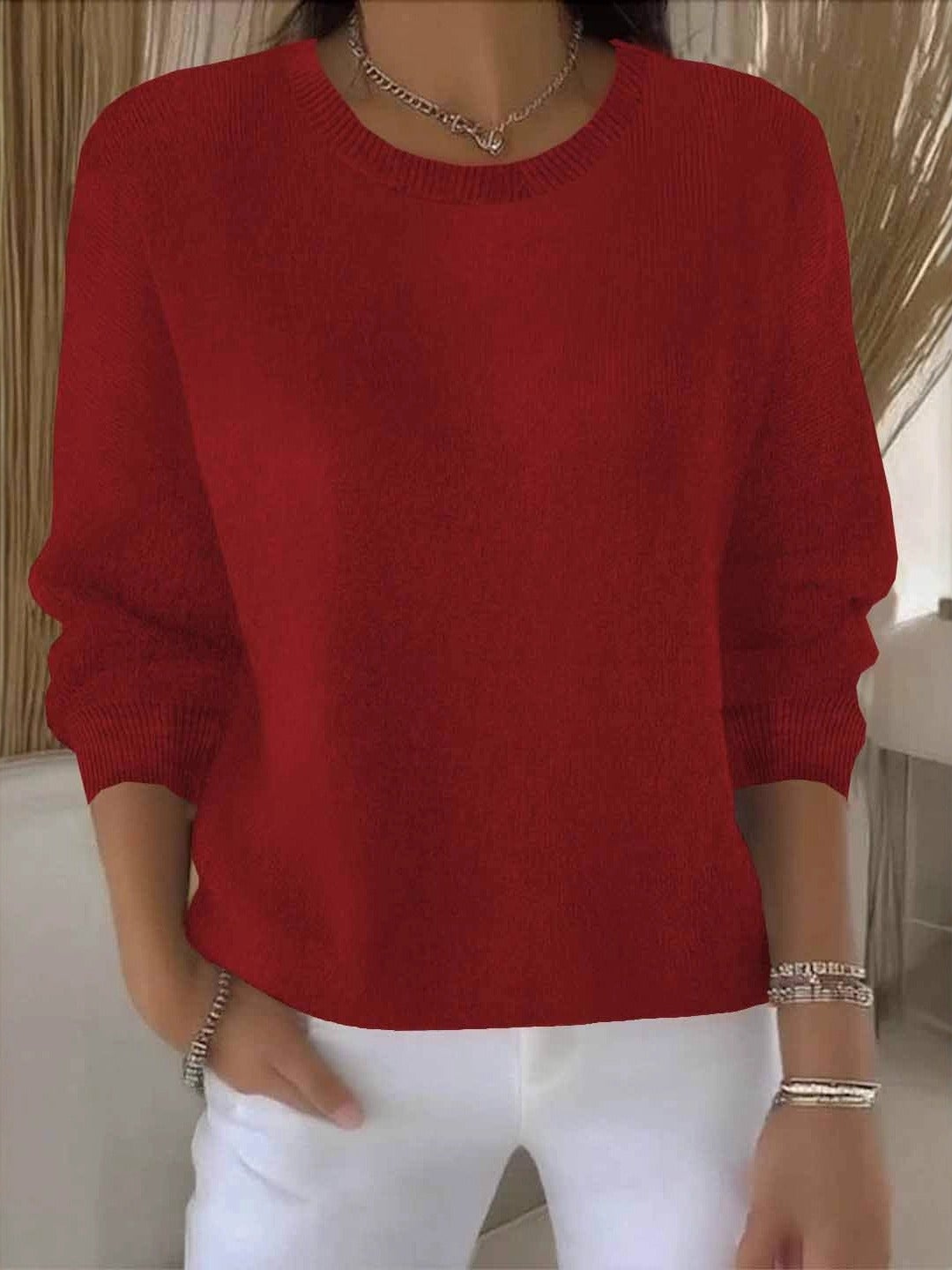 Women's Soft Warm Knit Sweater for Chilly Days | Cozy Everyday Pullover for Casual and Dressy Looks | Size S-3XL