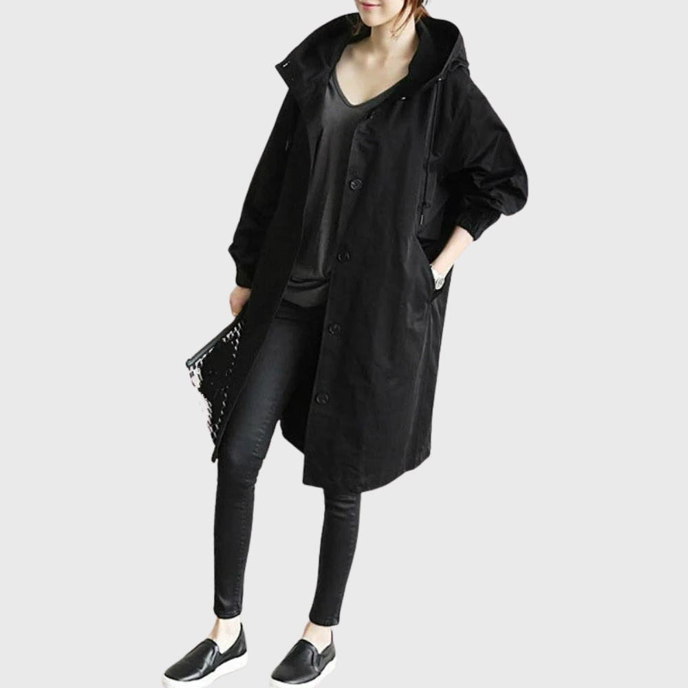Women's Water-Resistant Trench Coat | Adjustable Waist Belt, Secure Pockets, Tailored Cut | Sizes S-5XL | 6 Colors