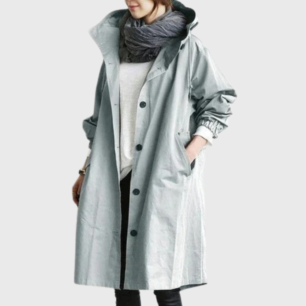 Women's Water-Resistant Trench Coat | Adjustable Waist Belt, Secure Pockets, Tailored Cut | Sizes S-5XL | 6 Colors