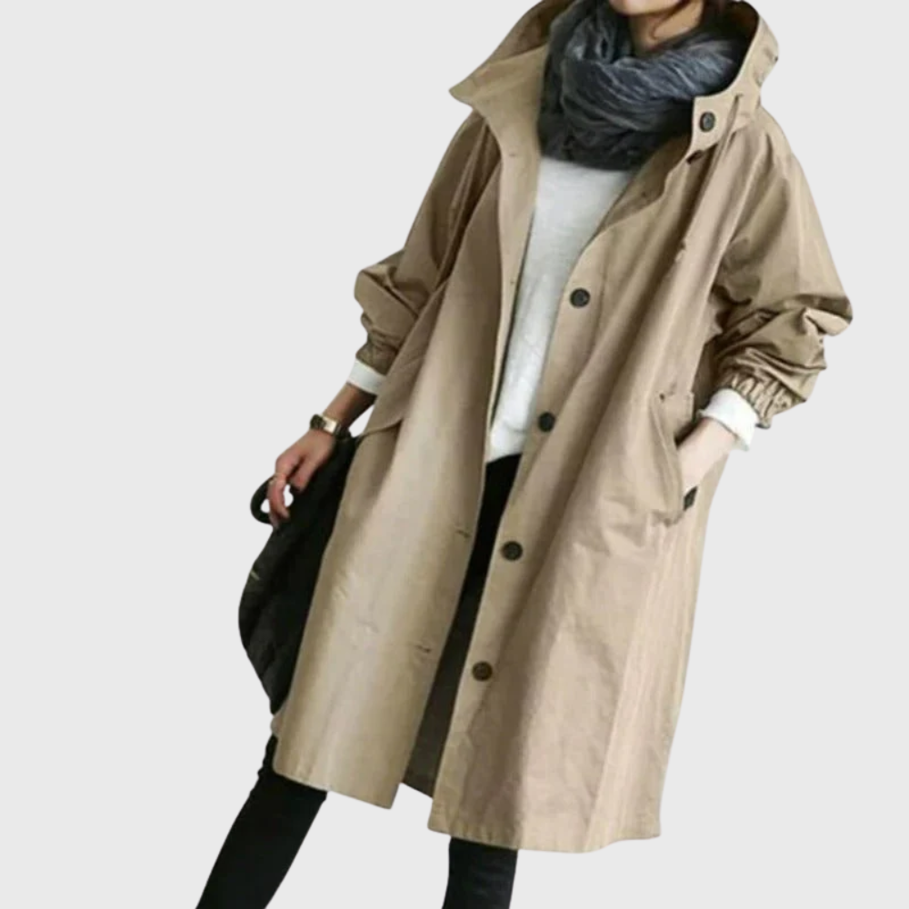 Women's Water-Resistant Trench Coat | Adjustable Waist Belt, Secure Pockets, Tailored Cut | Sizes S-5XL | 6 Colors