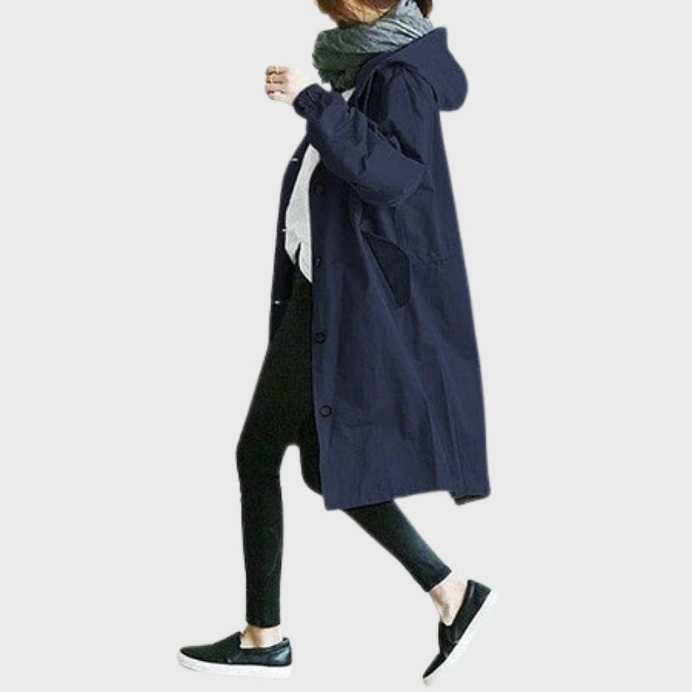 Women's Water-Resistant Trench Coat | Adjustable Waist Belt, Secure Pockets, Tailored Cut | Sizes S-5XL | 6 Colors
