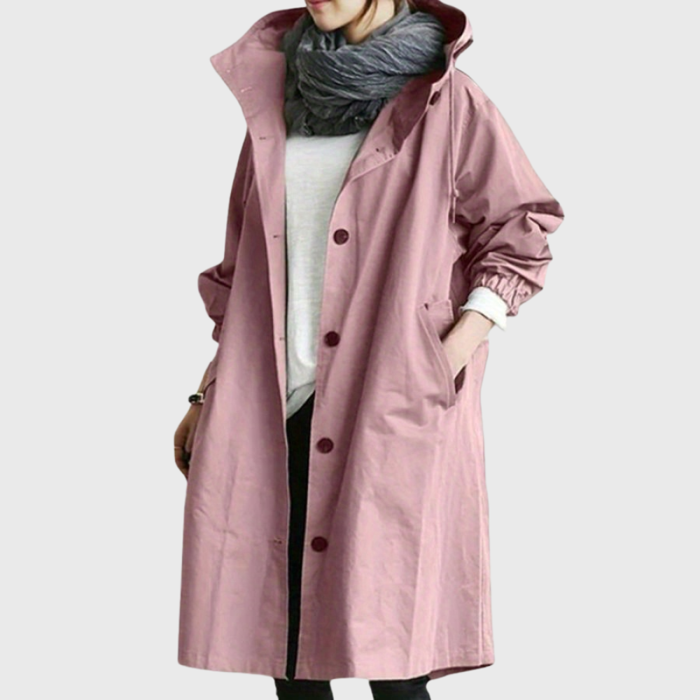 Women's Water-Resistant Trench Coat | Adjustable Waist Belt, Secure Pockets, Tailored Cut | Sizes S-5XL | 6 Colors