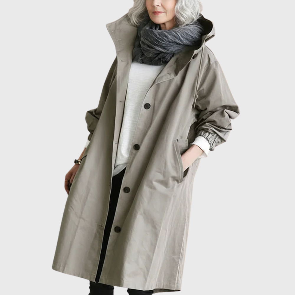 Women's Water-Resistant Trench Coat | Adjustable Waist Belt, Secure Pockets, Tailored Cut | Sizes S-5XL | 6 Colors
