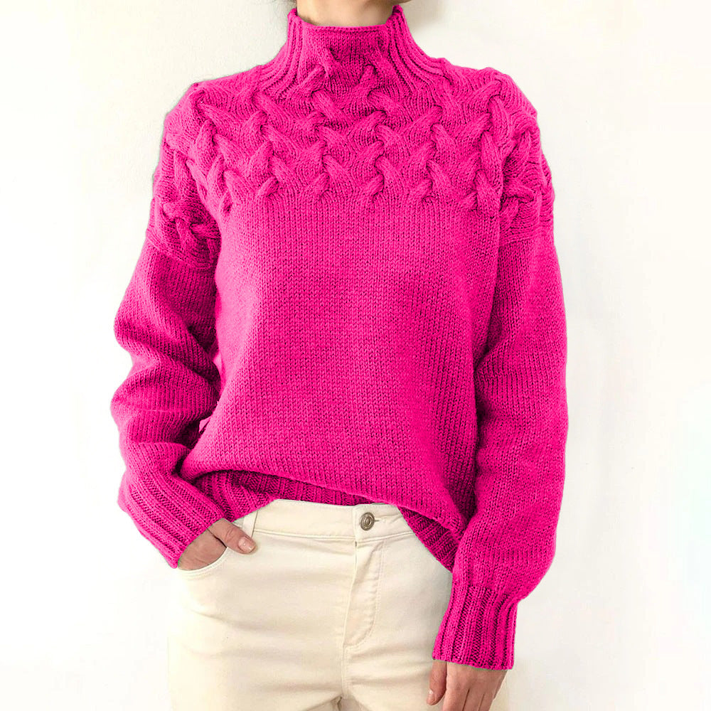 Women's Turtleneck Sweater with Embroidery | For Winter | Size S-3XL