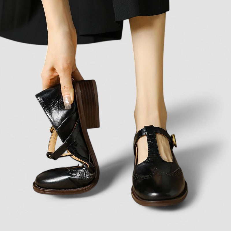 Women's Ballet Flats with Strap | Round Toe Shoes with a Padded Footbed and Flexible Sole | Size 6-10.5, 3 Colors