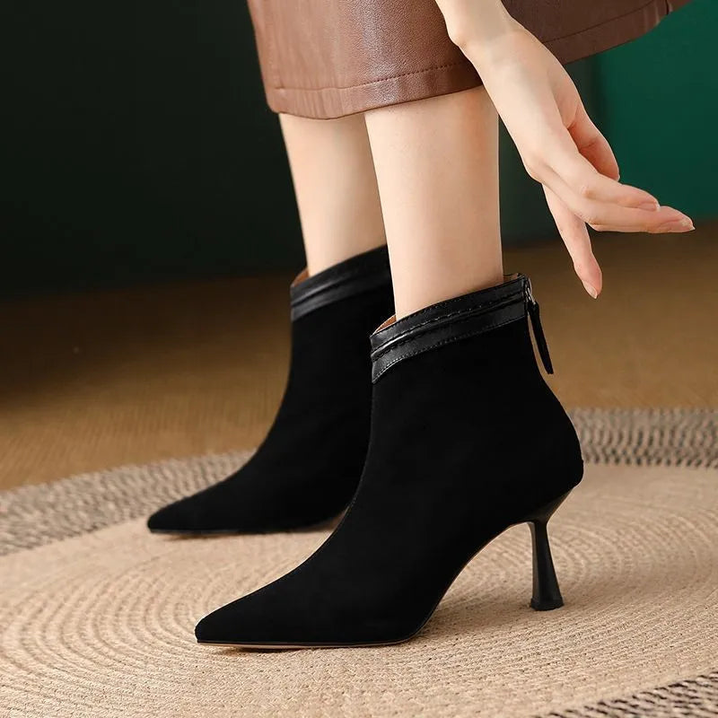 Women's Ankle Boots with a Support Sole | Sleek Tapered Line and Soft Uppers for Long Days | Size 5-10.5, 2 Colors